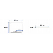 Душевий піддон Rea BRENO 90x120 REA-K5692