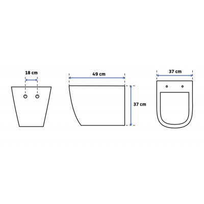 Унітаз Rea Carlo Mini Rimless Flat Чорний REA-C8936 Унітаз Rea Carlo Mini Rimless Flat Чорний REA-C8936
