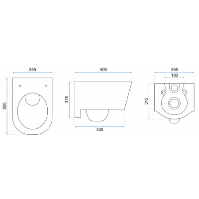Унітаз Rea Porter Rimless REA-C1401 Унітаз Rea Porter Rimless REA-C1401