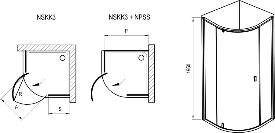 Душова кабіна Nexty NSKK3
