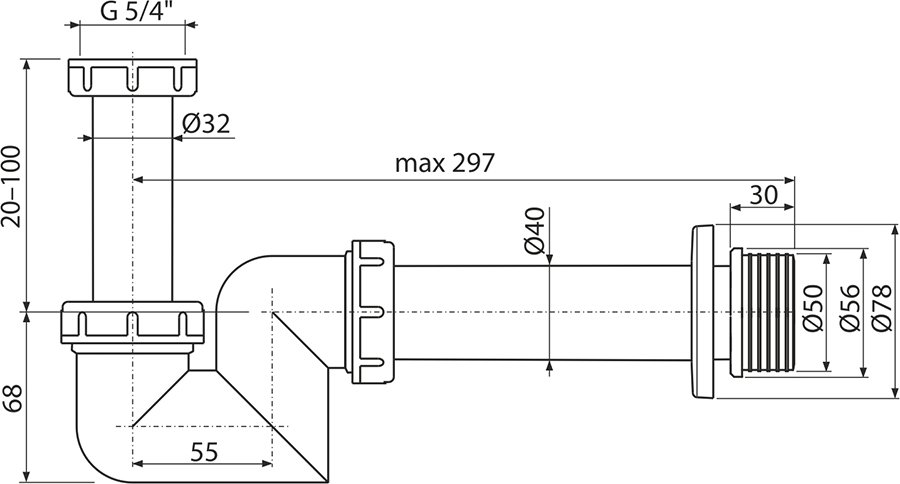 Сифон для біде DN 40